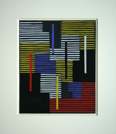 Adolf Richard FLEISCHMANN (after) - Composition abstrait, 1952 - Stencil in gouache colors 2