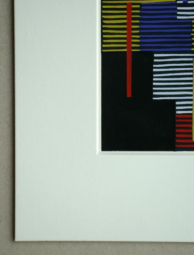 Adolf Richard FLEISCHMANN (after) - Composition abstrait, 1952 - Stencil in gouache colors 2