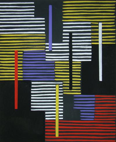 Adolf Richard FLEISCHMANN (after) - Composition abstrait, 1952 - Stencil in gouache colors 2