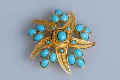 Broche Starfish « Etoile de mer » en or jaune 18 carats de l’époque Art-Déco 2