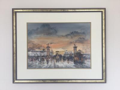 Léon GODINNET - Le Pont Alexandre III - Gouache et aquarelle signée 2
