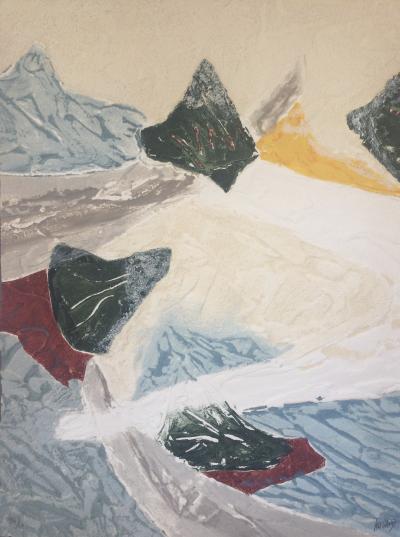 Bernard ALLIGAND - Vers les cimes ,1992 - Gravure au carborundum signée 2