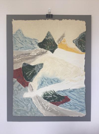 Bernard ALLIGAND - Vers les cimes ,1992 - Gravure au carborundum signée 2