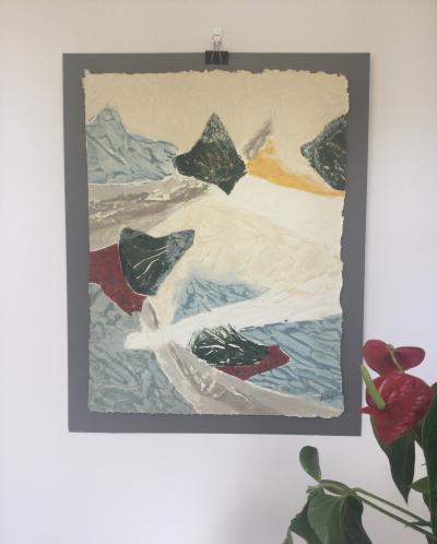 Bernard ALLIGAND - Vers les cimes ,1992 - Gravure au carborundum signée 2