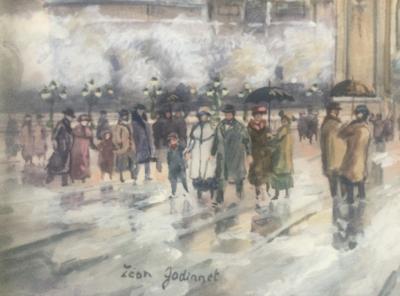 Léon GODINNET - Le Pont Alexandre III - Gouache et aquarelle signée 2