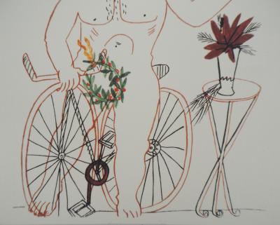 Alekos FASSIANOS : Cycliste à l’épi de blé, Lithographie signée 2