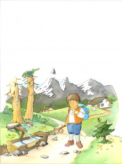 Jean-Paul Leroy - Histoire en image La montagne - Dessin original à l’aquarelle 2
