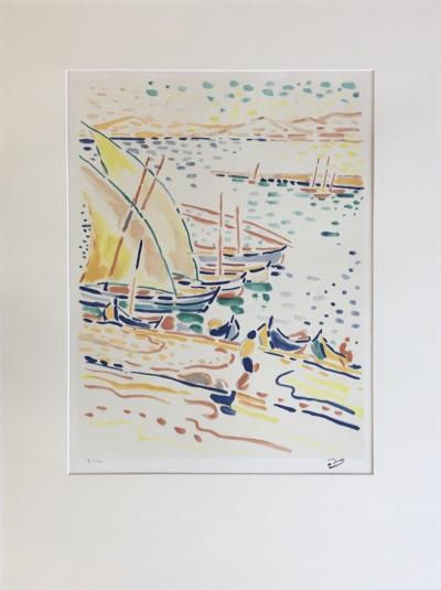 André DERAIN - Bateaux à Collioure, 1950 - Lithographie originale signée 2