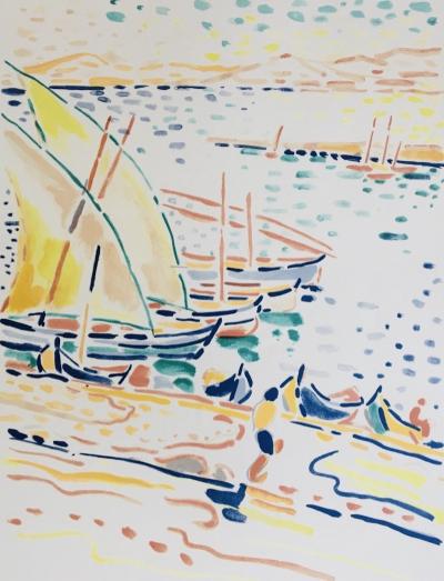 André DERAIN - Bateaux à Collioure, 1950 - Lithographie originale signée 2