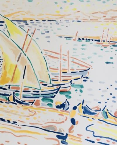 André DERAIN - Bateaux à Collioure, 1950 - Lithographie originale signée 2