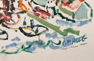 Charles MALLE - Honfleur, the boathouse, 1995 - Original signed gouache 2