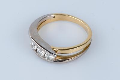 Bague en or jaune et blanc 18 cts 2