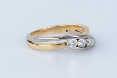 Bague en or jaune et blanc 18 cts 2