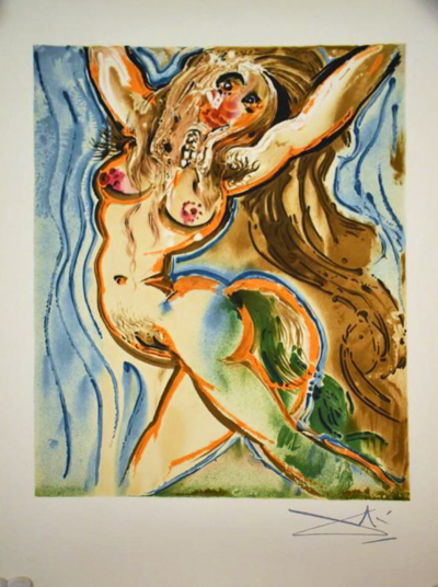 Salvador Dalí - La Femme Cheval - Lithographie couleur avec relief (en relief) - signée 2