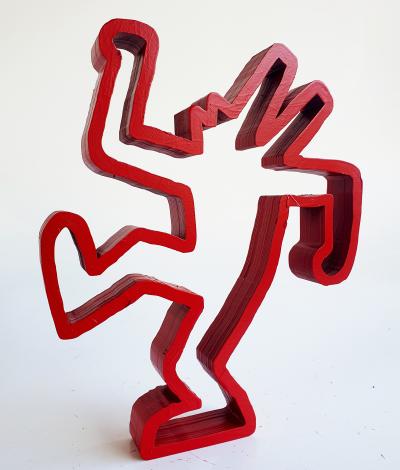 SpyDDy - chien dance  Haring, 2024 - Sculpture pop street art 2
