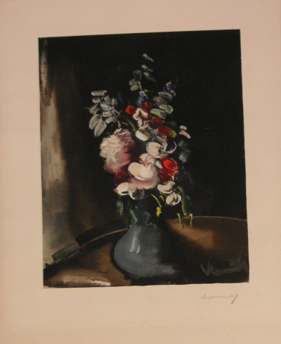 Maurice de VLAMINCK  Vase de fleur Circa 1955  - Estampe d interprétation, signée et  justifiée au crayon 2
