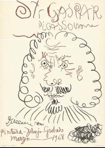 Pablo Picasso ( d’après) - Pintura-dibujo-grabado, 1968 - Affiche originale 2
