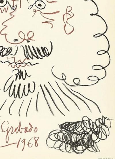 Pablo Picasso ( d’après) - Pintura-dibujo-grabado, 1968 - Affiche originale 2