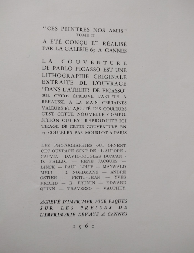 Pablo PICASSO - The Cannes workshop - Book and color lithograph 2