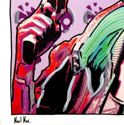 Karl Kox - Cyberpunk, 2021 - Sérigraphie réhaussée posca 2