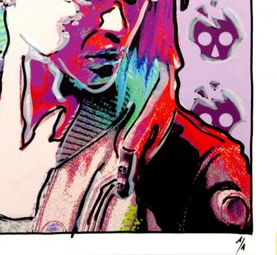 Karl Kox - Cyberpunk, 2021 - Sérigraphie réhaussée posca 2
