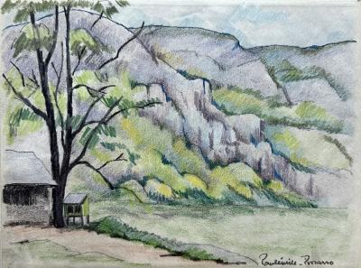 Paul-Emile PISSARRO (1884-1972) - Wald im Calvados - Original signierte Zeichnung