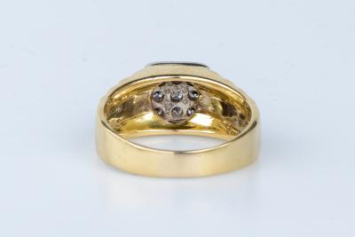 Bague chevalière bicolore en 18 cts 2