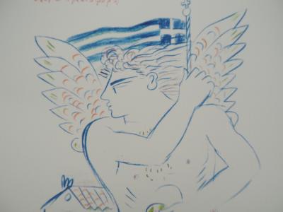 Alekos FASSIANOS : Jeux Olympiques, l’athlète Grec, Lithographie signée 2