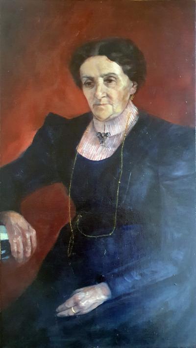 Vieille dame assise  vers 1900  tableau original  Huile sur toile 2