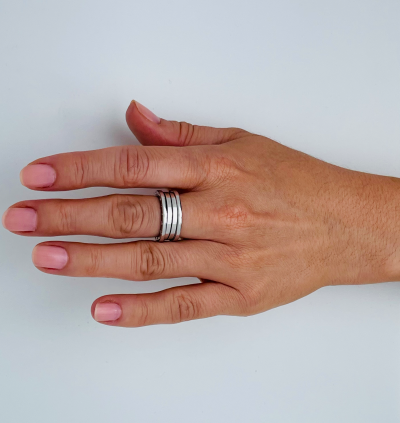 BULGARI - Bague B.Zero1 or blanc 3 rangs 2