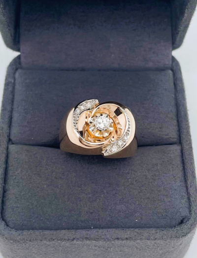 Bague tourbillon or rose diamants 2
