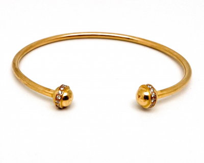 Bracelet jonc ouvert or rose diamants 2