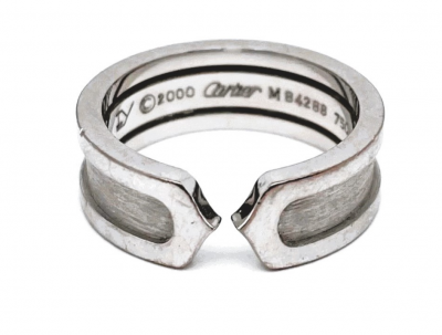 Cartier - Bague double C ouverte or blanc 2
