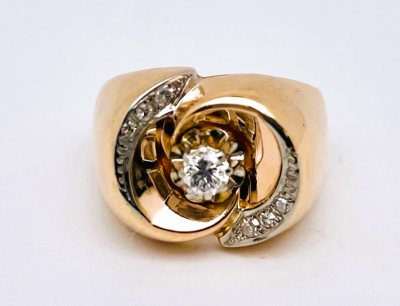 Bague tourbillon or rose diamants 2