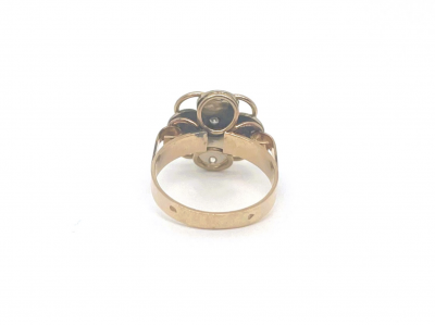 Bague fleur 2 ors diamants 2