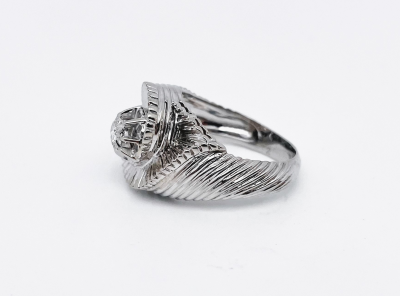 Bague tourbillon or blanc platine sertie d’un diamant 2