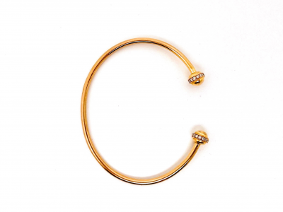 Bracelet jonc ouvert or rose diamants 2