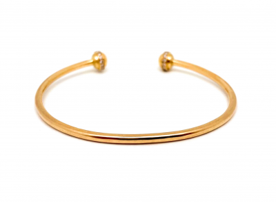 Bracelet jonc ouvert or rose diamants 2