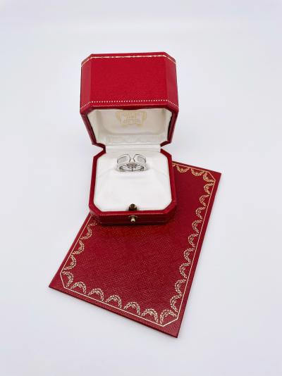 Cartier - Bague double C ouverte or blanc 2