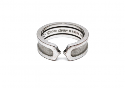 Cartier - Bague double C ouverte or blanc 2