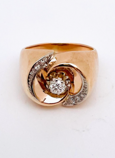 Bague tourbillon or rose diamants 2