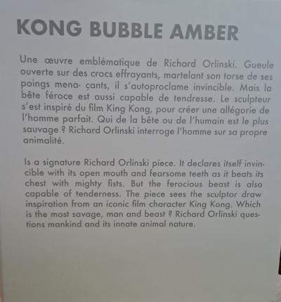 Richard Orlinski - Kong Bubble (Amber Edition) - Sculpture 2