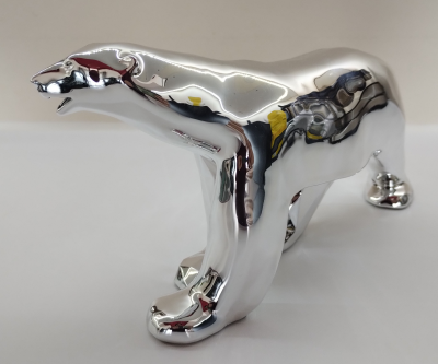 Orlinski -Ours Pompom Silver Edition - sculpture 2
