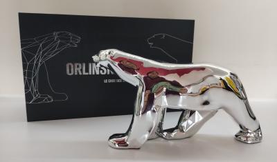 Orlinski -Ours Pompom Silver Edition - sculpture 2