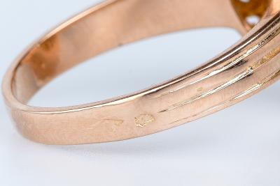 Bague en or rose 18 cts ornée de 7 diamants 2