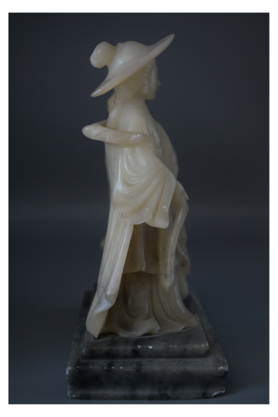 Sculpture jeune femme et sa servante - Chine - vers 1950 2
