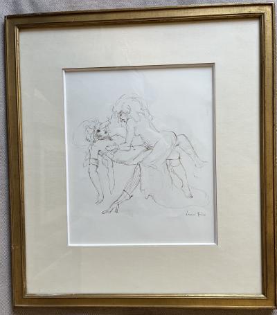Léonor FINI - Femmes luttant - Dessin original 2