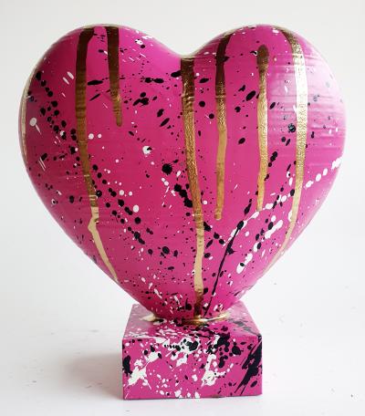 SPACO - coeur rose Heart Love, 2024 - Sculpture pop street art 2