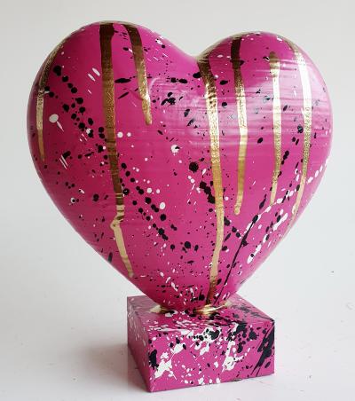 SPACO - coeur rose Heart Love, 2024 - Sculpture pop street art 2