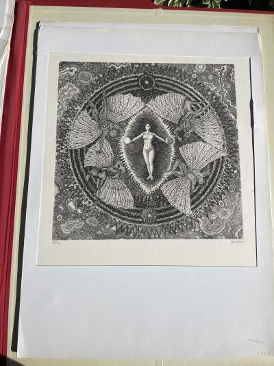 Jacques Houplain Microcosmogonie en mémoire de caillou, 1988 Gravure numérotée & signée 2